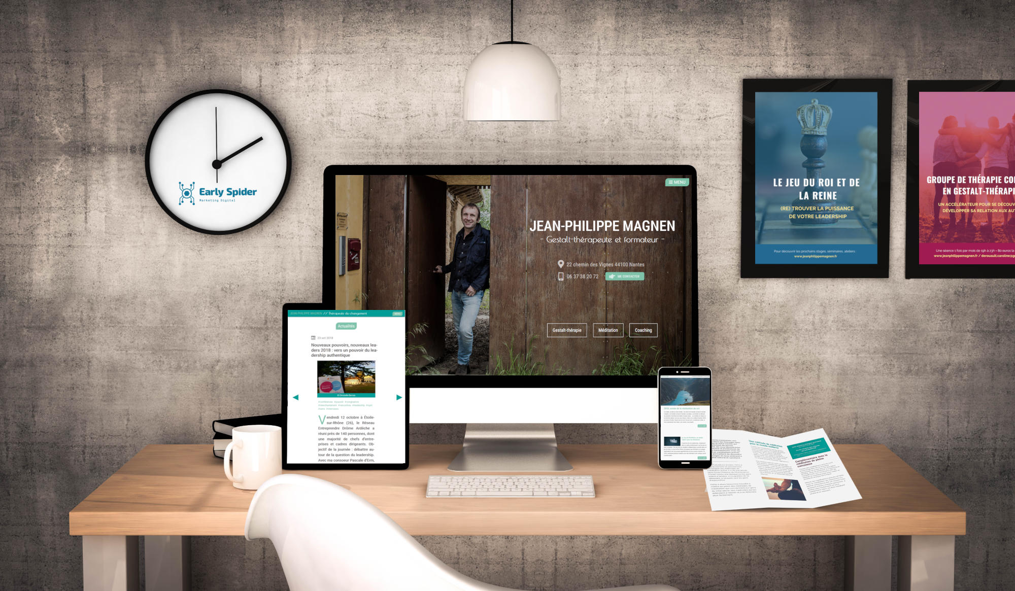 Site web, newsletter et brochures Early Spider pour Jean-Philippe Magnen